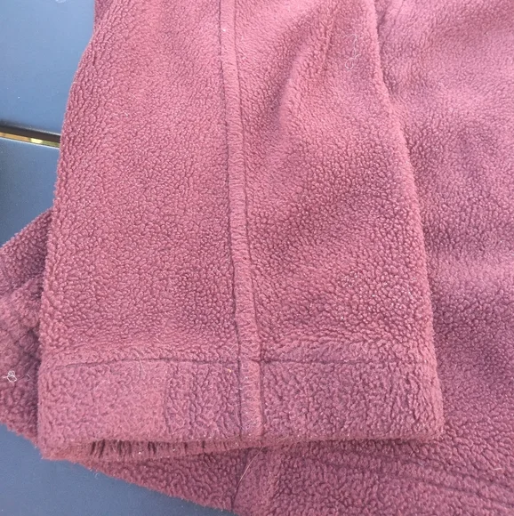 Columbia Fleece Front Zippered Jacket, Size Large, Burgundy - Picture 6 of 14